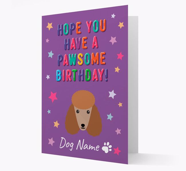 Personalised Card 'Hope You Have A Pawesome Birthday' with {breedCommonName} Icon